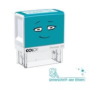 Tampon encreur NIO School "Signature des parents:", encre à empreintes fresh mint, 38 x 14mm