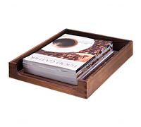 NiOffice Corbeille à courrier en bois de pin naturel - Organiseur de bureau multifonction pour bureau, cuisine - Parfait pour les fichiers, les fournitures et les petits accessoires, empilable - Peu