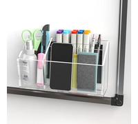NiOffice Porte-marqueurs magnétique en acrylique transparent effaçable à sec pour tableau blanc, réfrigérateur, casier - 21,3 x 12,2 x 6,1 cm - Grand porte-stylo mural autocollant pour la maison