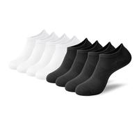 Niofind Lot de 4 paires de chaussettes de sport invisibles en bambou pour homme et femme - Chaussettes basses invisibles et antidérapantes pour baskets, mocassins et chaussures bateau, 2 noirs + 2