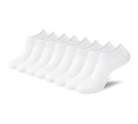 Niofind Lot de 4 paires de chaussettes de sport invisibles en bambou pour homme et femme - Chaussettes basses invisibles et antidérapantes pour baskets, mocassins et chaussures bateau, 4 Blanc, 9-12
