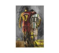 NIOKUM Poster Cristiano Ronaldo et Lionel Messi pour chambre de garçon, décoration murale, impression sur toile, peinture salon/camaison, style sans cadre, 30,5 x 45,7 cm