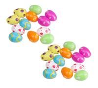 NIOMICO 24Pcs Easter Eggs, Colorful Realistic Plastic Eggs, Chicken Easter Basket, Artificial Empty, Play Faux Egg for DIY Crafts, Party, Home Decor