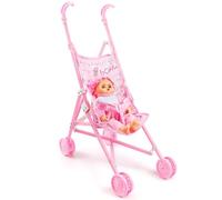 NIOMICO Baby Doll with Partroller 2pcs Set Pliable réaliste réaliste poupée Pram des poupées adaptées à la Peau Souple