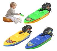 NIOMICO Bateau Jouet, 3pcs Plastique Flottant à Moteur à Moteur Jouet pour la Baignoire Jeu de l'eau, Bateau de Bain en Toute sécurité et Amusant pour Enfants 3+ Bateaux