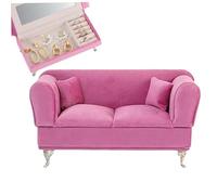 NIOMICO Boîte à Bijoux Compartiment de canapé ouvable à l'échelle 1/6 Meubles avec canapé de poupée poussière en Velours Miroir avec Couvercle Boîtes Bijoux pour Les Femmes Meubles Style Filles 1/6