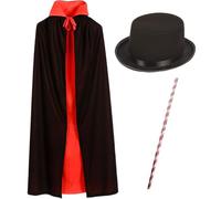 NIOMICO Costume de Magicien avec Baguette de Chapeau, Double Facteur Portable à Double Face