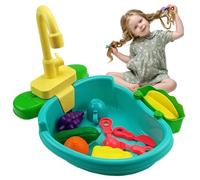 NIOMICO Les Enfants Jouent Un évier avec Robinet 11.42x13.39x11.02 Pouces Simulation électrique Play Sink with Water Rotary Switch Developmental pour Faire Semblant, Pas de Batterie