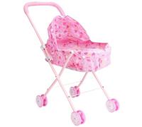NIOMICO Poussette de poupée Love Heart Match Pollable Poll de poupée Pliable avec poignée Push et Ombre réglable détachable Baby-Landau bébé Stable pour Filles, Faites Semblant playdoll