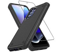 Niopiee Coque pour Moto G Stylus 5G 2022 - Résistante aux chocs - Avec protection d'écran en verre trempé - Hybride - Anti-rayures - Antidérapante - Noir