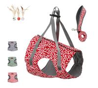 Niowatchted Cat Vest Harness and Leash, Anti-Break Away Chest Strap Cat Clothes, Escape-Proof Adjustable Design with Breathable Mesh, 4-Point Secure Fit for Kittens/Small Dogs (Red,M)