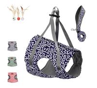 Niowatchted Cat Vest Harness and Leash, Anti-Break Away Chest Strap Cat Clothes, Escape-Proof Adjustable Design with Breathable Mesh, 4-Point Secure Fit for Kittens/Small Dogs (Blue,XS)