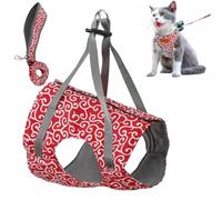 Niowatchted Cat Vest Harness and Leash, Anti-Break Away Chest Strap Cat Clothes, Escape Proof Harnesses Come with Adjustable Straps for Large and Small Kittens Dogs (Red,XS)