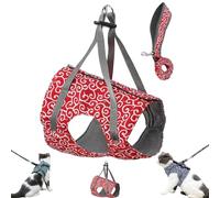 Niowatchted Cat Vest Harness and Leash-Anti-Break Away Chest Strap Cats Clothes-Adjustable Soft Kitten Vest Harness for Comfortable Outdoor Walking (Red,XS)