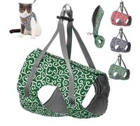 Niowatchted Cat Vest Harness and Leash, Escape Proof Soft Adjustable Catleash, for Comfortable Outdoor Walking(Green,L)
