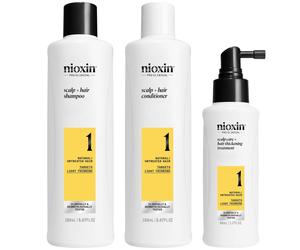 NIOXIN Scalp and Hair Thickening System 1 for Natural Hair with Light Thinning Trial Kit