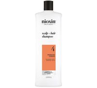 NIOXIN System 4 Shampooing Épaississant pour Cheveux Colorés Secs et Abîmés, Éclaircissement Avancé [1 L]