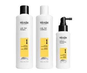 Nioxin Système 1 Kit Triphasique 300ml - kit cheveux légèrement clairsemés