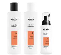 NIOXIN Système 4 Épaississant Cuir Chevelu et Cheveux Kit d'Essai, Cheveux Colorés Secs et Abîmés, Amincissement Avancé