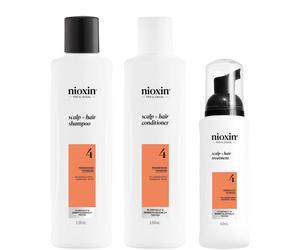 NIOXIN Système 4 Épaississant Cuir Chevelu et Cheveux Kit d'Essai, Cheveux Colorés Secs et Abîmés, Amincissement Avancé