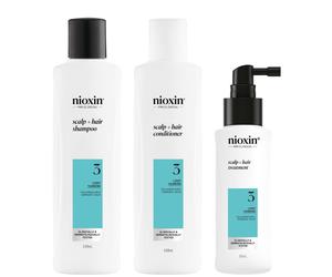 NIOXIN Système Épaississant 3 Kit d’Essai pour Cheveux Colorés Secs et Abîmés à Légère Perte de Densité