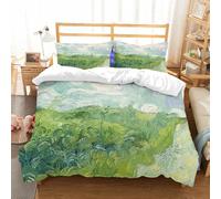 NIOYNJIS L'ensemble de literie est composé à 100% Microfibres de Haute qualité, 2 couvercles d'oreiller,Paysage Vert Abstrait de Van Gogh,200x228cm