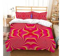 NIOYNJIS L'ensemble de literie est composé à 100% Microfibres de Haute qualité, 2 couvercles d'oreiller,Illustration surréaliste en 3D. Géométrie sacrée. Motif de Relaxation psychédéli,228x264cm