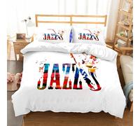 NIOYNJIS L'ensemble de literie est composé à 100% Microfibres de Haute qualité, 2 couvercles d'oreiller,Décorations Musicales, Jazz coloré avec Chorale de Saxophones, Divertissement d',228x264cm