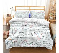NIOYNJIS L'ensemble de literie est composé à 100% Microfibres de Haute qualité, 2 couvercles d'oreiller,Papier avec des Croquis mathématiques colorés et des formules - Illustration vec,200x228cm
