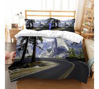 NIOYNJIS L'ensemble de literie est composé à 100% Microfibres de Haute qualité, 2 couvercles d'oreiller,El Capitan, États-Unis, Road Trip dans Le Parc National de Yosemite,228x264cm
