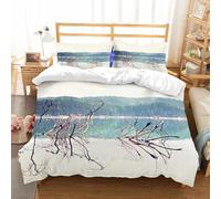 NIOYNJIS L'ensemble de literie est composé à 100% Microfibres de Haute qualité, 2 couvercles d'oreiller,Branche d'arbre tombé dépassant de l'eau Bleue d'un lac de Montagne avec des Mon,228x264cm
