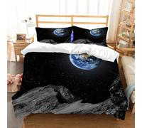 NIOYNJIS L'ensemble de literie est composé à 100% Microfibres de Haute qualité, 2 couvercles d'oreiller,Vue de la Terre Depuis la Lune. Éléments de Cette Image fournis par la NASA,200x228cm