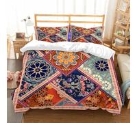 NIOYNJIS L'ensemble de literie est composé à 100% Microfibres de Haute qualité, 2 couvercles d'oreiller,Motif Patchwork avec Mandalas de Fleurs et Cadre ornemental. Éléments décoratifs,200x228cm