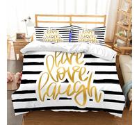 NIOYNJIS L'ensemble de literie est composé à 100% Microfibres de Haute qualité, 2 couvercles d'oreiller,Affiche décorative Romantique avec Lettrage Manuscrit. Calligraphie Moderne à l',200x228cm