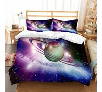 NIOYNJIS L'ensemble de literie est composé à 100% Microfibres de Haute qualité, 2 couvercles d'oreiller,Étoiles d'une planète et Galaxie dans Un Espace Libre Éléments de Cette Image fo,228x264cm