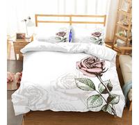 NIOYNJIS L'ensemble de literie est composé à 100% Microfibres de Haute qualité, 2 couvercles d'oreiller,Rose, Style esquissé dans Un Design Antique Victorien avec Une Floraison et des,200x228cm