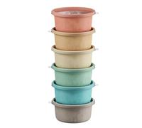 nip Boîte à goûter | Boîte à goûter incassable avec fermeture anti-fuite, idéale pour réchauffer et congeler. Boîte de rangement légère et empilable pour les collations | 6 pièces, Ø 10,5 cm, H : 5 cm