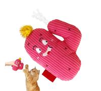 Nip Cat Toys - Jouet Catnip Tiewing Cactus Cath Chew, oreiller de morsure sécurisé, jeux interactifs avec son, fournitures pour animaux de compagnie pour le nettoyage des dents, favorise l'exercice du