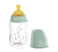 nip Cherry Biberon à col large avec tétine en latex de caoutchouc naturel, anti-colique, taille S et M, 260 ml, turquoise