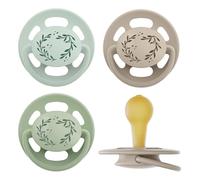 nip - Cherry Green | À partir de 6 mois | Lot de 4 tétines pour bébé, adaptées à l'allaitement et respectueuses des dents, tétines durables en matières premières naturelles, vert clair/marron