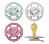 nip - Cherry Green | À partir de 6 mois | Tétine pour bébé, adaptées à l'allaitement avec tétine respectueuse des dents, tétines durables en matières premières naturelles | 4 pièces, rouge/gris