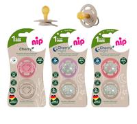 Nip DAY & NIGHT Cherry rond Tétine Sucette 6 pièces, Taille 1, 0-6 mois (2 x Day + 4 x Night), made in Germany