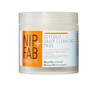 Nip+Fab Coussinets Exfoliants Visage, Acide Glycolique 2,8%, 60 Disques | Formule Hydratante À L'Hamamélis, Teint Éclatant, Action Lissante Douce, Soin Anti-Âge Quotidien, Pâquerette Bleue Apaisante