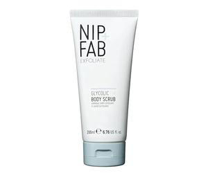 Nip+Fab Gommage Corporel Glycolic Fix, Exfoliant Lissant Éclat, 200 ml | Beurre de Karité Nourrissant, Billes de Ricin Blanc Douces, Extrait de Figue de Barbarie, Formule Hydratante Anti-Âge