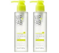 Nip+Fab Teen Skin Fix Pore Blaster Nettoyage De Jour Du Visage À L'Acide Salicylique | Huile D'Arbre À Thé Nettoyant Purifiant Pour Le Visage Pour | Des Pores | 145ml (Lot de 2)