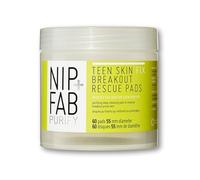 Nip + Fab Teen Skin Fix Zero Breakout Rescue Pads | Tampons Exfoliants pour le Visage | Extrait de Wasabi Antioxydant | Acide BHA | Pores Nettoyés | Pas de Boutons | 60 Pièces