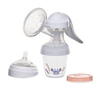 nip First Moments Kit pompe à lait manuel : système tout-en-un, contenance 150 mL, pompe de poitrine avec deux niveaux de pompe, bouteille incluse