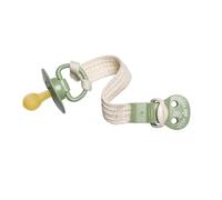 NIP Green Attache-tétine en coton bio sans BPA, extra doux et léger, réglable, pour tétine avec anneau et anneaux de dentition, protège les vêtements de bébé, vert