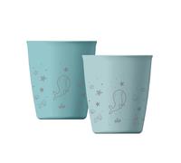 nip Green Öko Lot de 2 gobelets pour bébé et enfant à partir de 1 an, incassables, passent au micro-ondes et au lave-vaisselle, sans BPA, sans mélamine, durables, motif animal, bleus