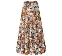 NiPaMi Jupes Maxi Longues en Mousseline Blanche Fluides pour Femmes, Style Bohème Été, Taille Élastique, Plissées, Coupe Évasée, Jupe Longue pour Femmes 2026, XX-Large